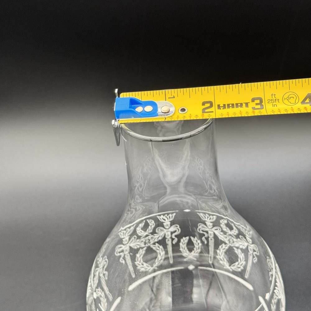 Oil Lamp Clear Glass Replacement Chimney Wheat Flame Etched - Picture 6 of 8